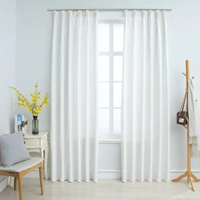 Produktbild von "im Angebot" Verdunkelungsvorhänge mit Haken 2 Stk. Grauweiß 140x245 cm - Gardinen & Vorhänge CC138