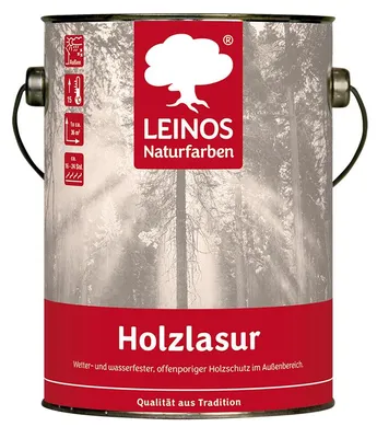 Produktbild von LEINOS Holzlasur für außen Eiche 2,5 l – Holzlasur außen, wasserabweisend