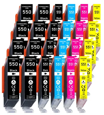 Produktbild von 24er Pack Druckerpatronen PGI-550 CLI-551 kompatibel mit Canon MX725