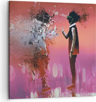 Produktbild von Bild auf Leinwand - Leinwandbild - Mann modern - 60x60cm - Wand Bild - Wanddeko - Wandbilder - Leinwanddruck - Bilder - Kunstdruck - Wanddekoration - Leinwand bilder - Wandkunst - AC60x60-3868