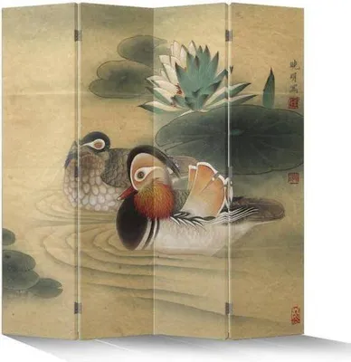 Image de Fine Asianliving Paravent Séparation de pièce Mur espagnol Room Divider Séparateur de pièce Protection visuelle Japonais Oriental Chinois L160xH180cm Toile imprimée double face Asiatique