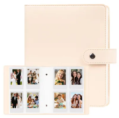 Produktbild von Fotoalbum 320 Fotos für Instax Mini & Polaroid Beige mit Schnallenriemen