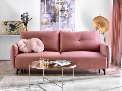 Zdjęcie produktu dla Sofa rozkładana MIGDALIA - różowy / czarny