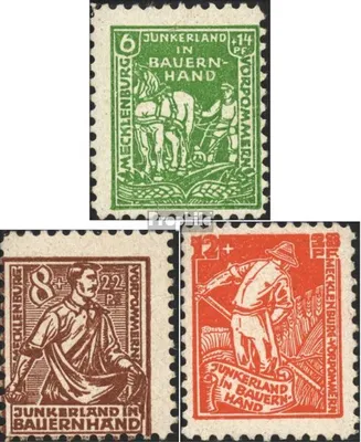 Produktbild von Briefmarken Sowjetische Zone (All.Bes.) 1945 Mi 23b-25b (kompl.Ausg.) postfrisch Bodenreform