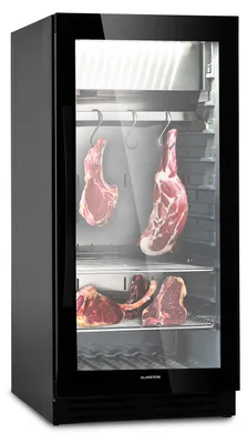 Produktbild von Klarstein Kühlschrank, Reifeschrank Dry-Aged, 1 Zonen Kühlschrank mit Glastür, für In- und Outdoor mit LED-Beleuchtung, Freistehend oder Einbaukühlschrank, Temperaturbereich 1-25 °C, 233 L
