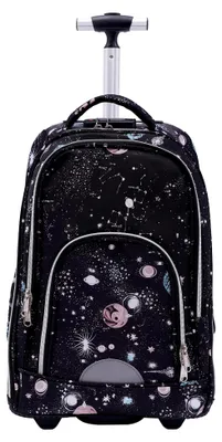 Produktbild von Rucksack Trolley 45 L Handgepäck Rucksack mit Rollen Handgepäck Reiserucksack Flugzeug Carry-On für Kurztrips, Geschäftsreisen, Schul- oder Einkaufsreisen (Sternengrau)