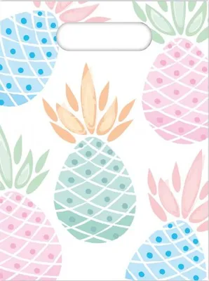 Produktbild von Partytüten im Ananas Party Design für Mitgebsel, 6 Stück, ca. 16,5 x 23 cm