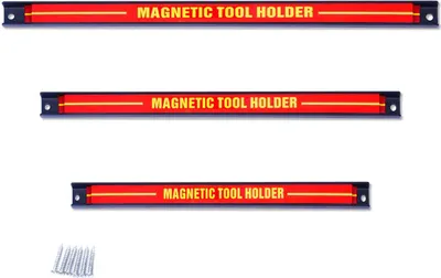 Produktbild von GOPLUS 3-teilige Magnetleiste, Magnetisches Werkzeugleiste-Set inkl. 3 Teile in Verschiedenen Gr??en, Werkzeughalter Werkzeugholder an der Wand, Magnetschiene fš¹r magnetische Gegenst?nde