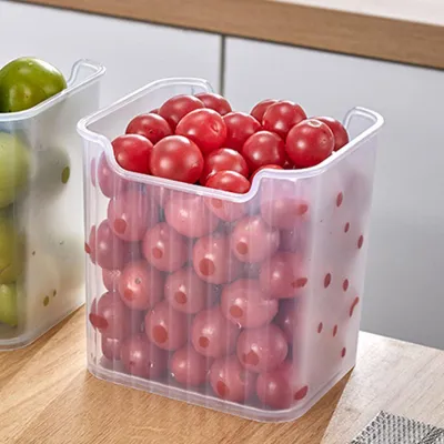 Obrázok produktu pre Úložný box na dverách chladničky, organizér na bočné strany chladničky, priehľadná nádoba na potraviny, vhodná na zeleninu, korenie a iné