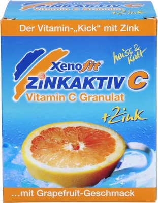 Produktbild von Xenofit Zinkaktiv C Vitamin C Granulat + Zink mit Grapefruit-Geschmack, 10 St. Beutel