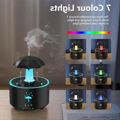 Image de Humidificateur d'air 350 ml avec LED 7 couleurs et minuterie pour chambre à coucher