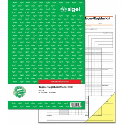 Image de SIGEL Rapport journalier/de régie Livre de formulaires SD030