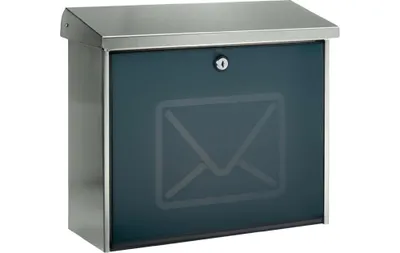 Image de BURG-WÄCHTER Boîte aux lettres en acier inoxydable Lucca-Set 37130 Ni Letter avec porte-journaux, porte en plastique satiné, format d'insertion A4, norme européenne EN 13724