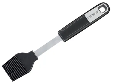 Productafbeelding van Fackelmann bakpensel 24 cm SENSE, ideaal voor het schoonmaken van antiaanbakkoekwaren en -gereedschap, braadpensel met antislip soft-touch handvat (kleur: zilver/zwart)