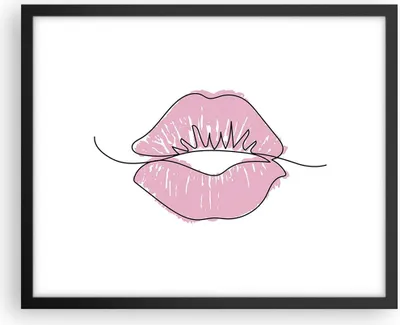 Produktbild von Gerahmtes Poster - Schwarzer Rahmen - Mund Bild Modern - 50x40 cm - Wand Bild - Wanddeko - Wandbilder - Kunstposter - Wandposter - Bilderrahmen - Bilder - Kunstdruck - Wanddekoration - P2BAA50x40-4543