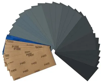 Produktbild von Schmirgelpapier Set 36 Stück - Nass und Trocken, Fein für Auto, Metall, Holz, Lackierte Wände und Glas