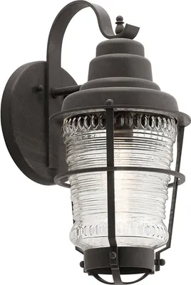Produktbild von Außenleuchte Wand Aluminium Glas E27 IP44 45,7 cm hoch Zink verwittert Vintage Design Wandleuchte außen
