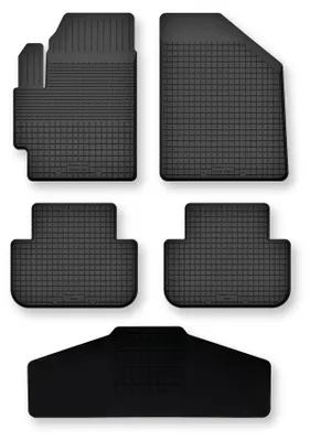 Productafbeelding van Rubberen automatten + tunnelmat voor Kia Soul II vanaf 2013 (MPV) – 5-delig, zwart, op maat – Wielganizator Semi-Universal