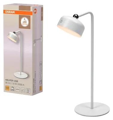Produktbild von OSRAM LED-Tischleuchte, 1,8W, 3000K, 140lm, warmweiß, Dimmbar, IP20, weiß