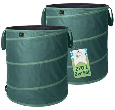 Produktbild von TTL GARDEN 2x 270L Premium Pop Up Gartensack – 2er Set Gartenabfallsack groß