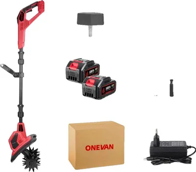 Obrázek produktu pro Elektrický kultivátor, výkonný motor, vysokorychlostní zpracování, sada 2 baterií