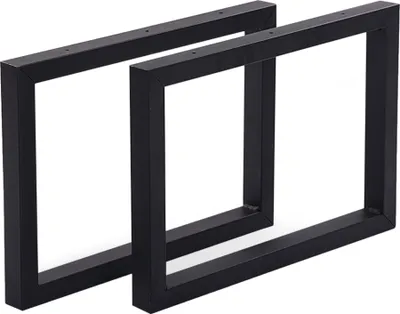 Obrázek produktu pro Stolové nohy Lunderskov Nábytek Nohy kovové černé 2 kusy Stolový rám pro lavice Konferenční stolek 2 x Stolové nohy 35 x 50 cm Stolové podnože ocelové