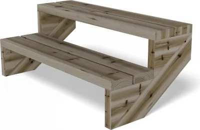 Produktbild von Terrassentreppe Kiefer kesseldruckimprägniert Treppe mit Stufen Wangentreppe  Größe: 2-stufig Breite: 95 cm