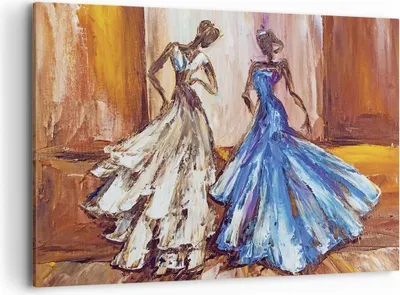 Produktbild von Bild auf Leinwand - Leinwandbild - Einteilig - Frauen Kleider Öl - 100x70cm - Wand Bild - Wanddeko - Wandbilder - Leinwanddruck - Bilder - Wanddekoration - Leinwand bilder - Wandbild - AA100x70-4172