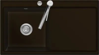 Produktbild von Flächenbündige Spüle MERA 90 Siena mit Becken links und Excenterbedienung