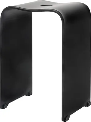 Image de bremermann Tabouret de bain, tabouret de douche en acrylique, env. 33 x 27,5 x 48 cm, ergonomique, noir mat