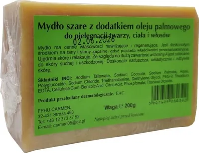 Produktbild von Carmen Grey Seife mit Zusatzstoffen Palmöl 200G