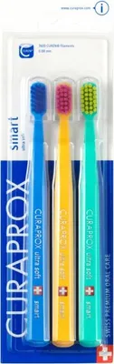 Image de Curaprox brosse à dents CS 7600 smart pack de 3 brossettes souples enfants adultes