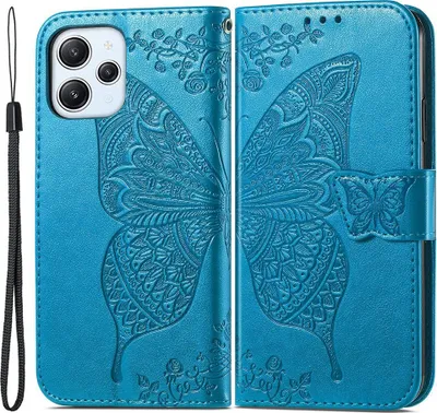 Produktbild von Xiaomi Redmi 12 Hülle - Coverup Schmetterling Klapphülle - Blau