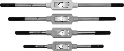 Four tap wrenches are displayed horizontally against a white background.