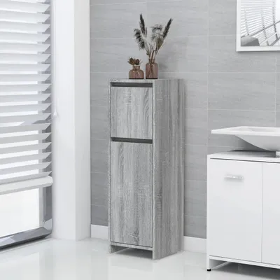 Produktbild von Badschrank Grau Sonoma 30x30x95 cm Holzwerkstoff , Badezimmerschränke Design 2024