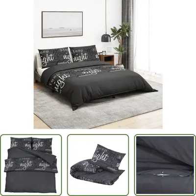 Zdjęcie produktu dla The Living Store Komplet pościeli czarny 200x200 cm bawełna