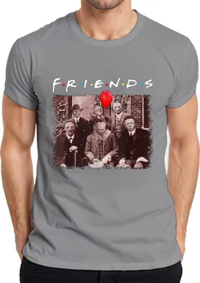 Produktbild von FRIENDS Horror Halloween Slasher Masken Pennywise Jason Freddy Herren T-Shirt, Grau, XXL