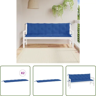 Produktbild von The Living Store Gartenbank-Auflagen 2 Stk. Blau 180x50x7 cm Oxford-Gewebe