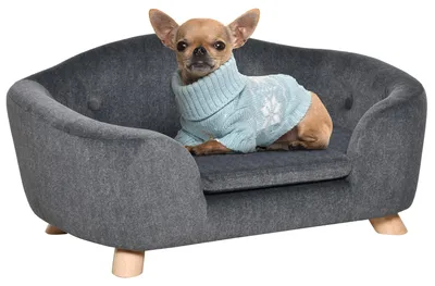 Imagen del producto de Cama para mascotas - Cama para perros - Cama para gatos - Cama para animales - Sofá para mascotas - Gris antracita - Cojín de felpa suave
