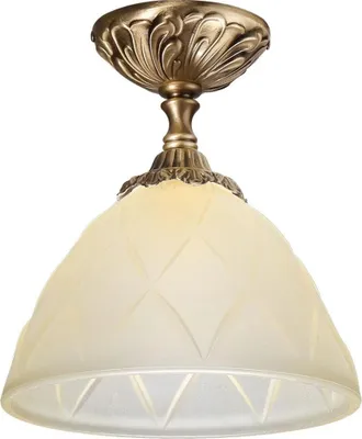 Produktbild von Deckenleuchte klein H: 21,5 cm E14 Pastell-Orange Bronze Glas Echt-Messing Deckenlampe Küche