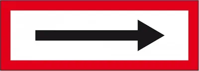 Produktbild von Dreifke® Aufkleber I Feuerwehrschild Pfeil, Folie, selbstklebend, 297x105mm, ...