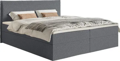 Image de Selsey Softie - Lit Boxspring 180x200 cm avec topper et espace de rangement, chenille, gris graphite