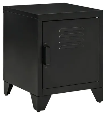Produktbild von Nachttisch - Beistelltisch Schlafzimmer - 40×40×50 cm - Metall - Modernes Design - Verstellbare Einlegeböden - 1 Schublade - Tragkraft 50 kg - Schwarz