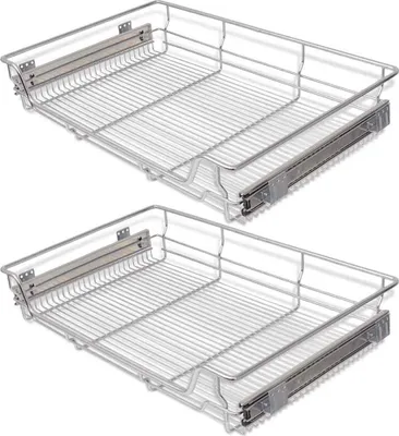 Produktbild von vidaXL Einbauschublade Korbauszug 2 Stk. Silbern 800 mm