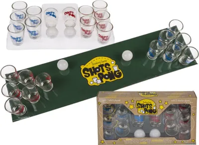 Produktbild von Trinkspiel Partyspiel Saufspiel Party Feiern Schnaps Pong mit 2 Bällen und 12 Gläser 1 Stück