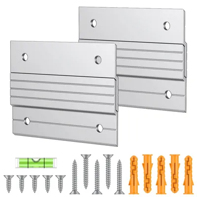 Produktbild von Paar 10 cm lange französische Bilderhaken, Tragkraft 18 kg, robuste französische Bilderhaken, Spiegelhaken aus Aluminiumlegierung, Wandhalterung, Z-Träger-Klemme mit Wasserwaage