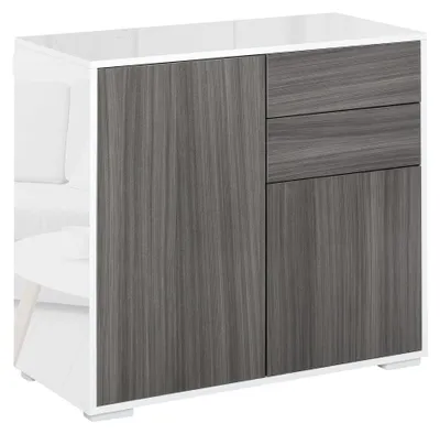 Produktbild von HOMCOM Aufbewahrungsschrank Mehrzweckschrank Aktenschrank Schrank Grau+Weiß
