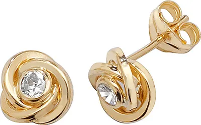 Produktbild von 9 Karat (375) Gold Damen - Paar Ohrstecker mit Zirkonia - 6mm*6mm; WJS14316