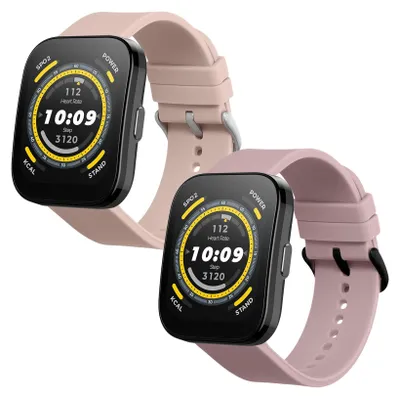 Produktbild von kwmobile 2x Uhrenarmband für 22mm Amazfit Bip 6 / Bip 5 Unity / Bip 5 / GTS 3 / Balance 2 / Helio Strap Armband - Fitnesstracker Band Set aus TPU