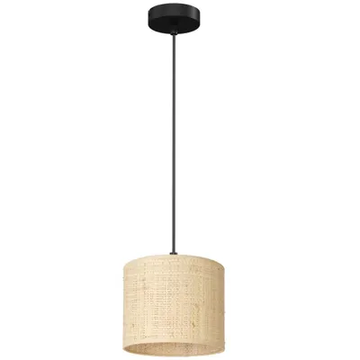 Zdjęcie produktu dla Lampa wisząca rattanowa kremowa czarna Ø18cm Rattan 1xE27 15W Luminex